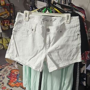 7 For All Mankind White Denim Jean Shorts